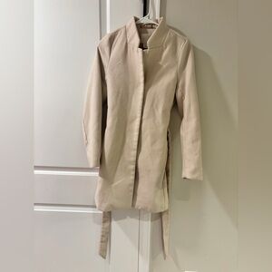 H&M Elegant Cream Women's Trench Coat M
